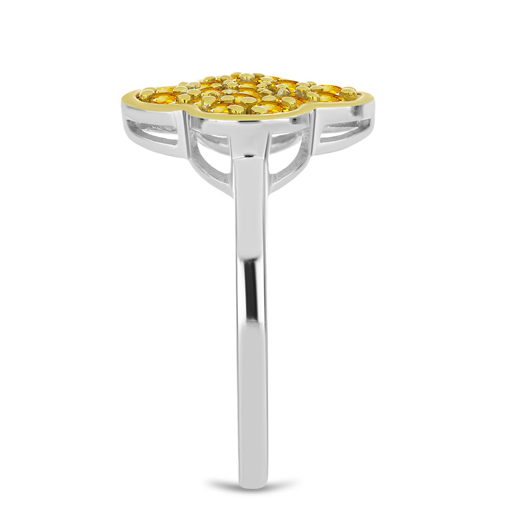 Pierścionek ze srebra próby 925 z cytrynem uralskim