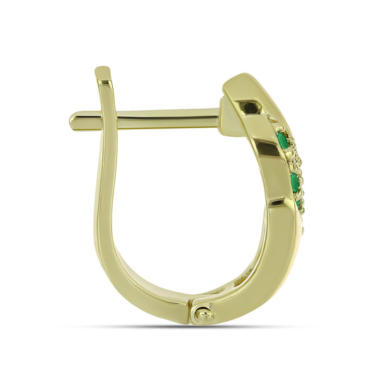 Kolczyki srebrne pozłacane z zambijskim szmaragdem