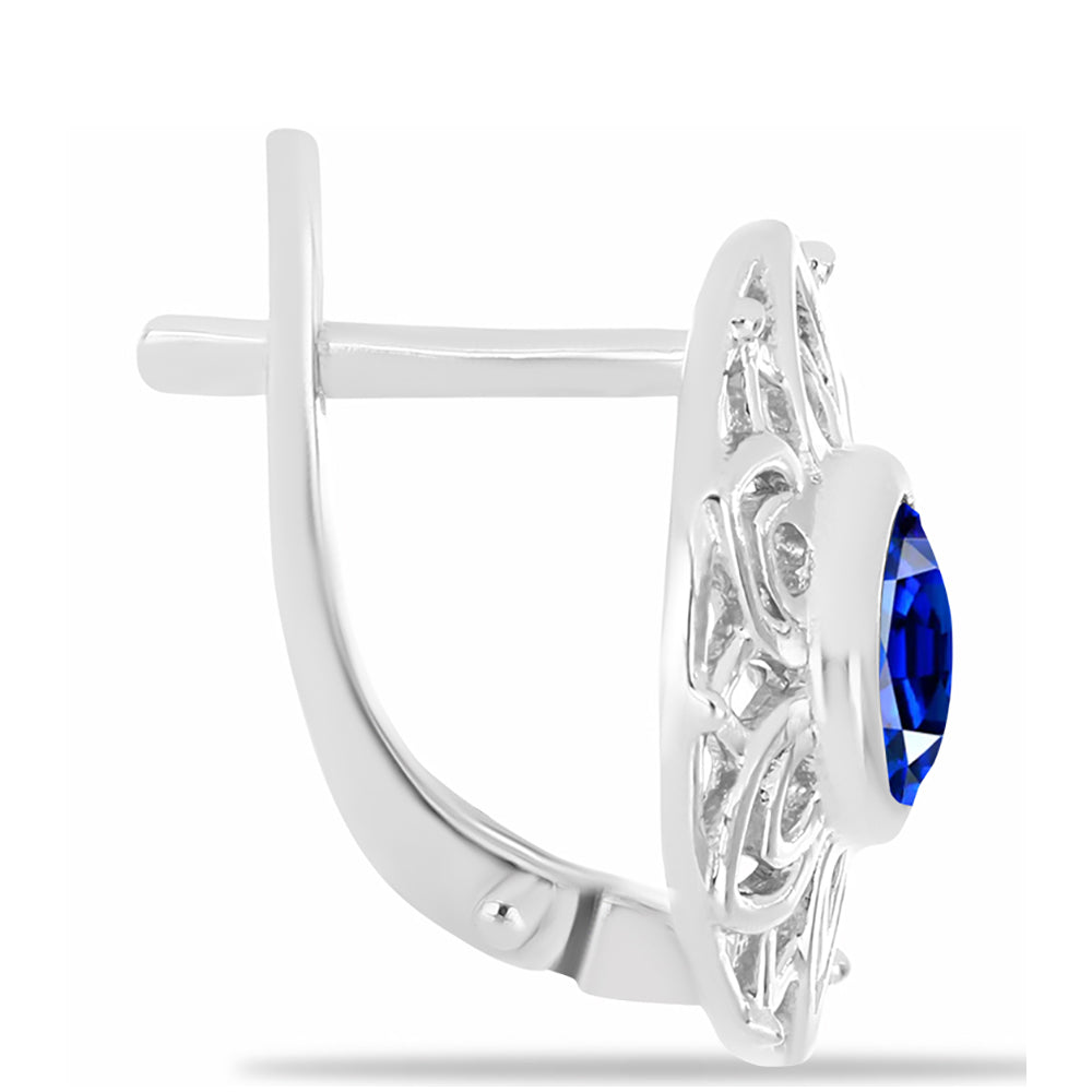 Kolczyki ze srebra próbe 925 z australijskim niebieskim szafirem