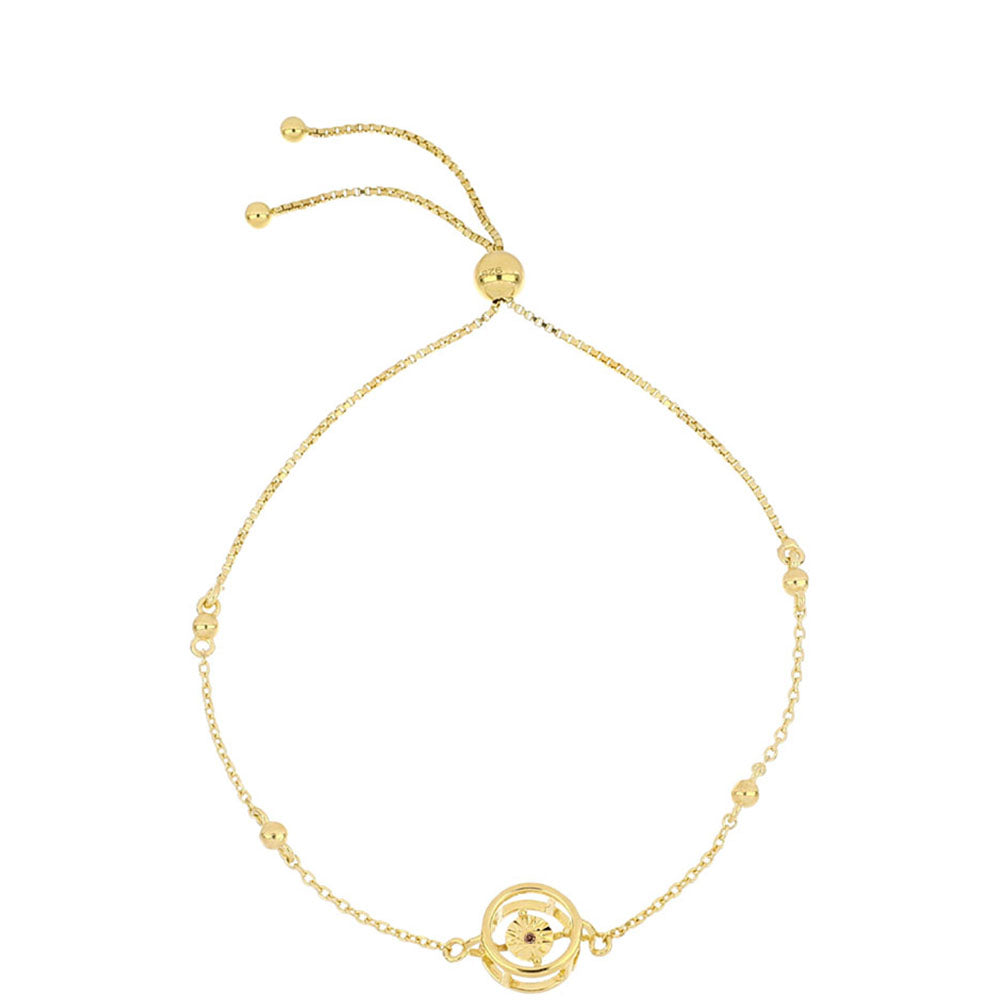 Bransoletka srebrna pozłacana z koniakowym diamentem