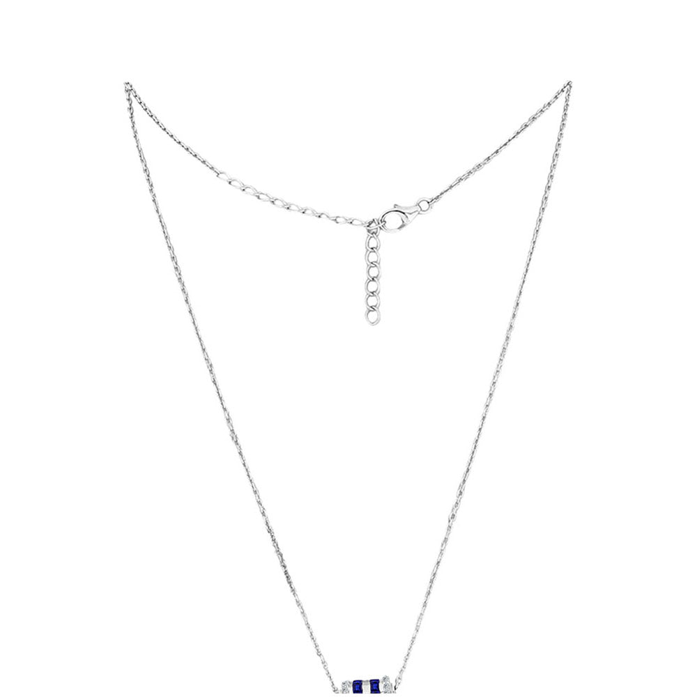 Naszyjnik ze srebra próby 925 z australijskim niebieskim szafirem i białym topazem