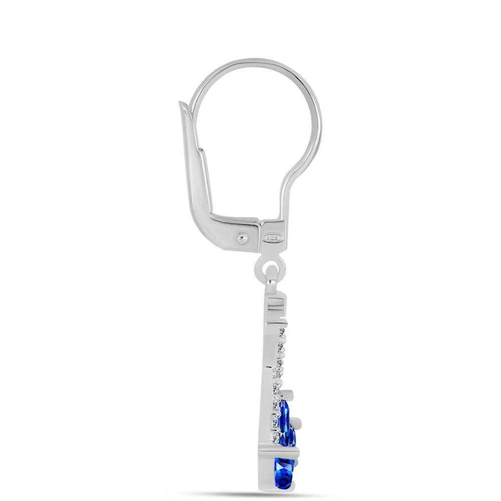 Kolczyki ze srebra próbe 925 z australijskim niebieskim szafirem i białym topazem