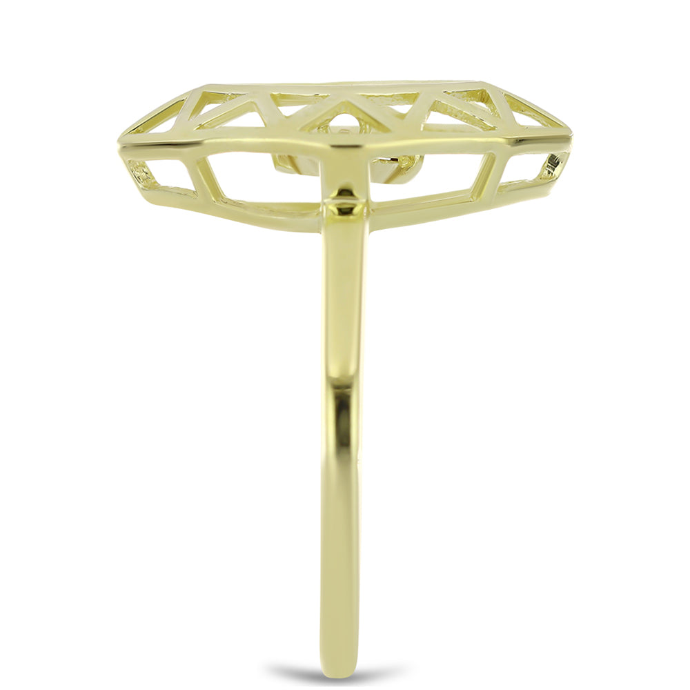 Pierścionek srebrny pozłacany z koniakowym diamentem