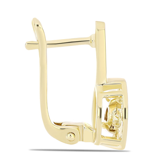 Kolczyki srebrne pozłacane z koniakowym diamentem