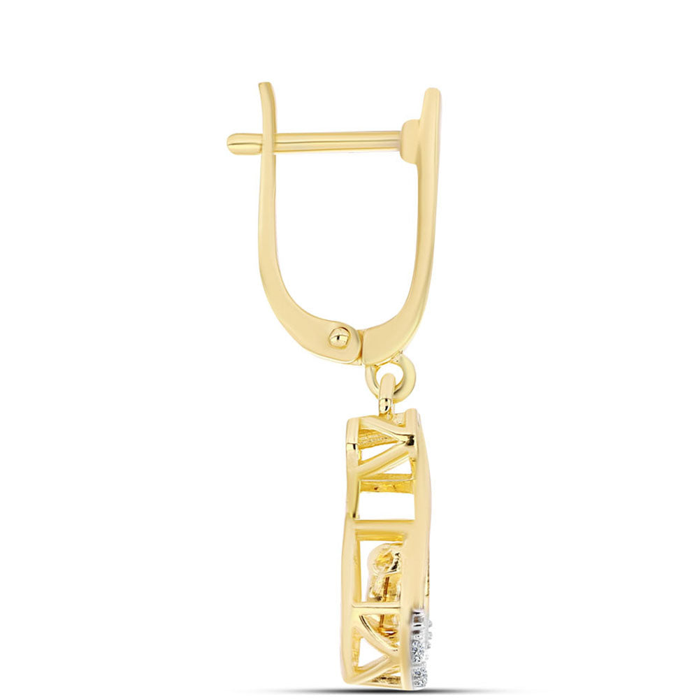 Kolczyki srebrne pozłacane z koniakowym diamentem i białym topazem