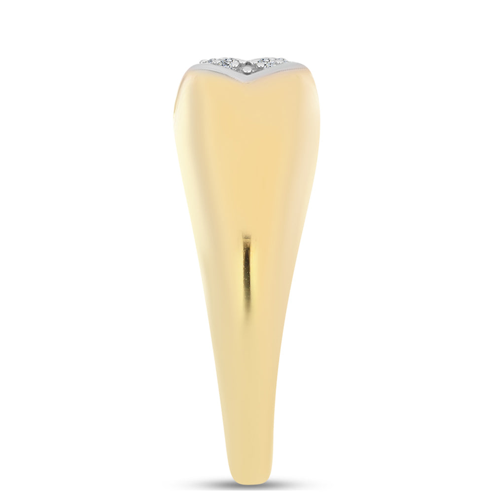 Pierścionek srebrny pozłacany z koniakowym diamentem i białym topazem