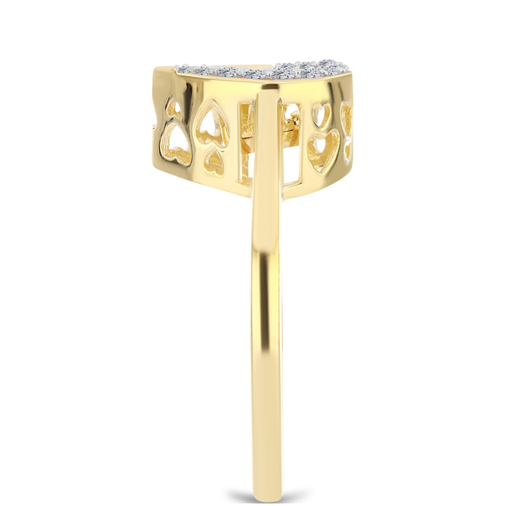 Pierścionek srebrny pozłacany z koniakowym diamentem i białym topazem