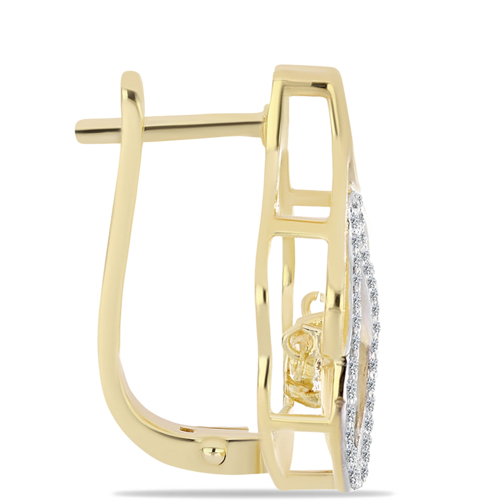 Kolczyki srebrne pozłacane z koniakowym diamentem i białym topazem