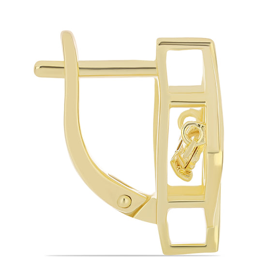 Kolczyki srebrne pozłacane z koniakowym diamentem