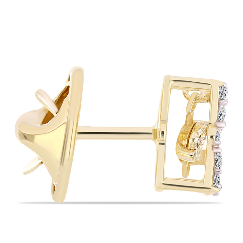 Broszka srebrny pozłacany z koniakowym diamentem i białym topazem