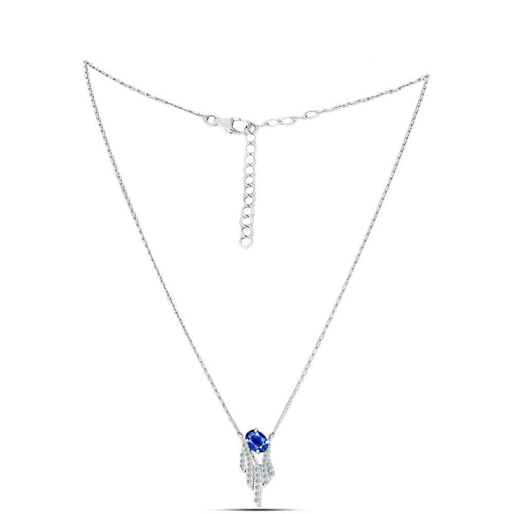 Naszyjnik ze srebra próby 925 z australijskim niebieskim szafirem i białym topazem
