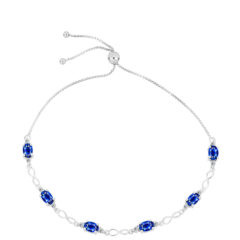 Bransoletka ze srebra próba 925 z australijskim niebieskim szafirem i białym topazem