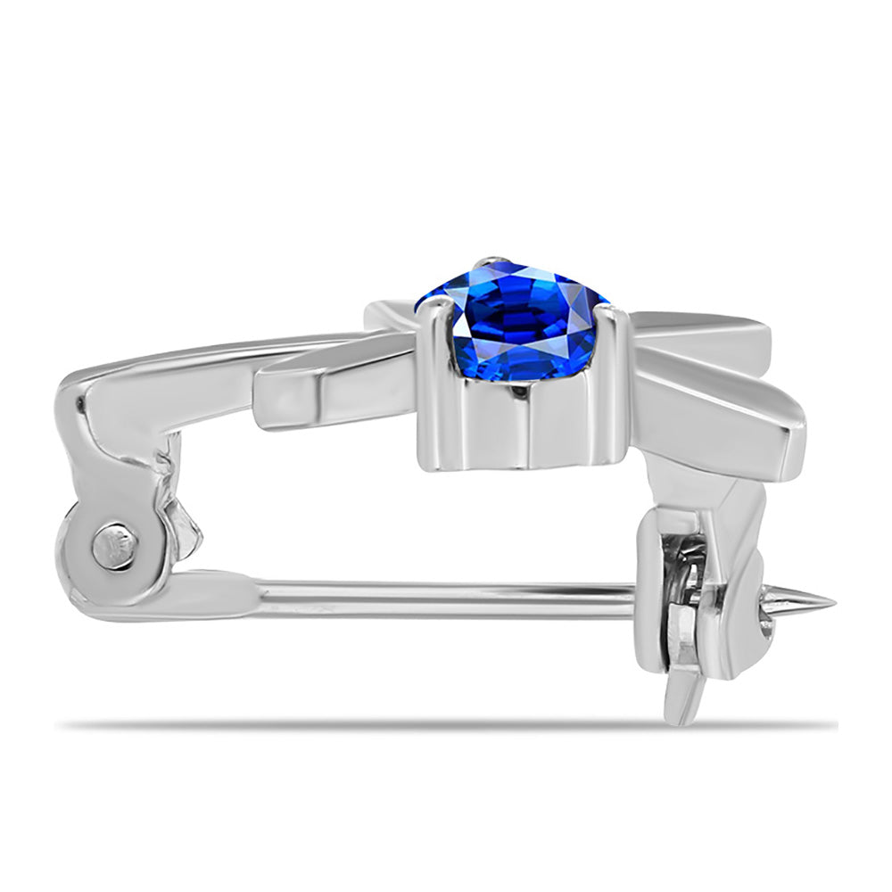 Broszka ze srebra próby 925 z australijskim niebieskim szafirem