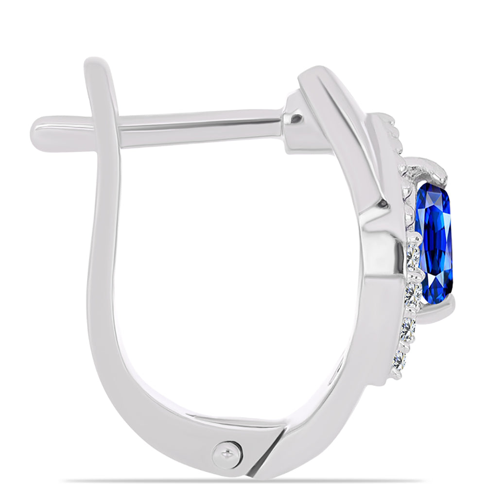 Kolczyki ze srebra próbe 925 z australijskim niebieskim szafirem i białym topazem