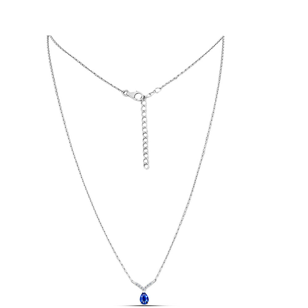 Naszyjnik ze srebra próby 925 z australijskim niebieskim szafirem i białym topazem