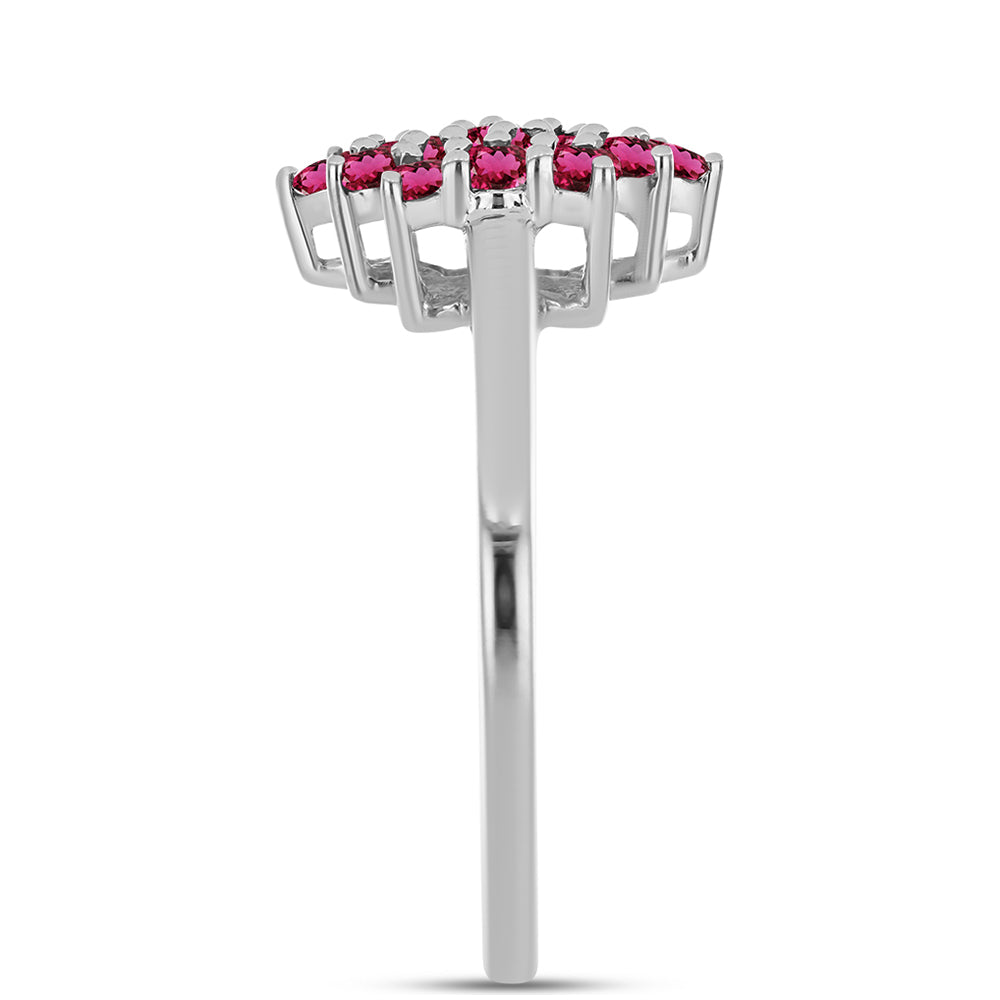 Pierścionek ze srebra próby 925 z rubelitem