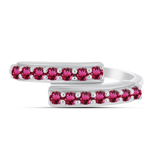 Pierścionek ze srebra próby 925 z rubelitem