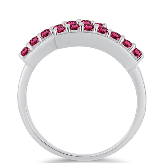 Pierścionek ze srebra próby 925 z rubelitem