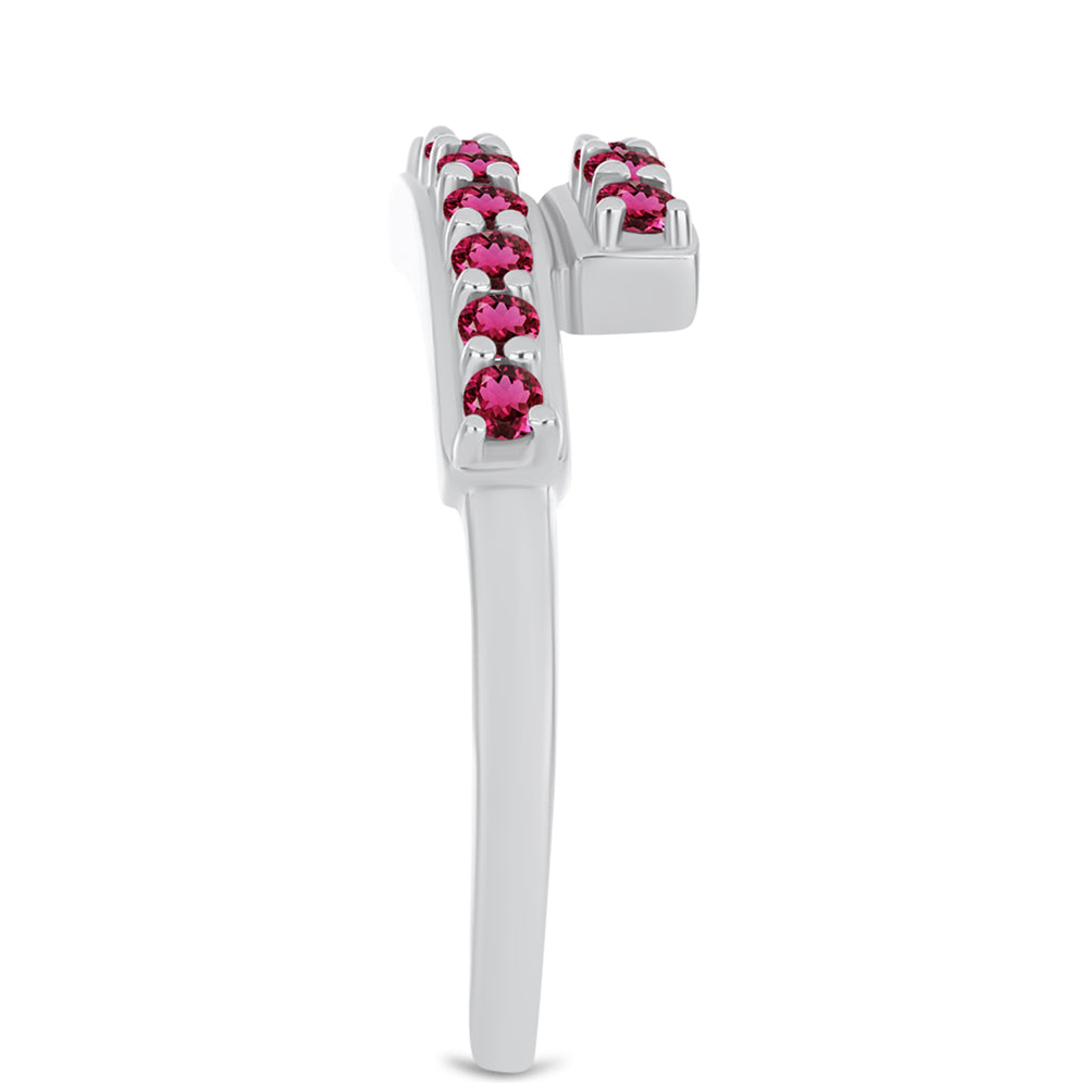 Pierścionek ze srebra próby 925 z rubelitem