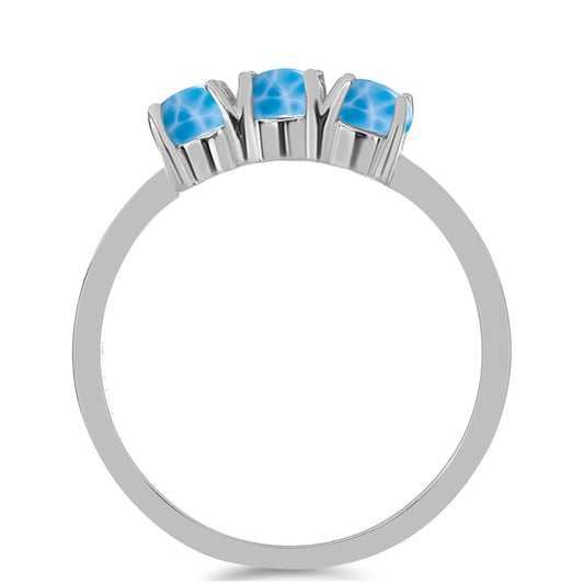 Pierścionek ze srebra próby 925 z larimarem