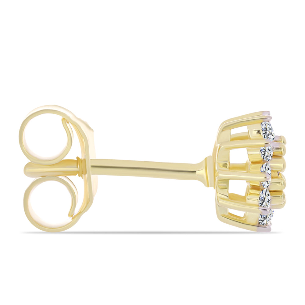 Kolczyki srebrne pozłacane z koniakowym diamentem i białym topazem