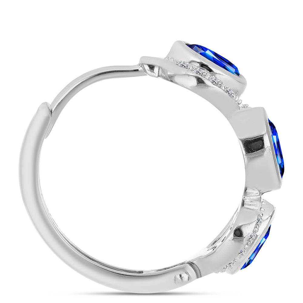 Kolczyki ze srebra próbe 925 z australijskim niebieskim szafirem i białym topazem