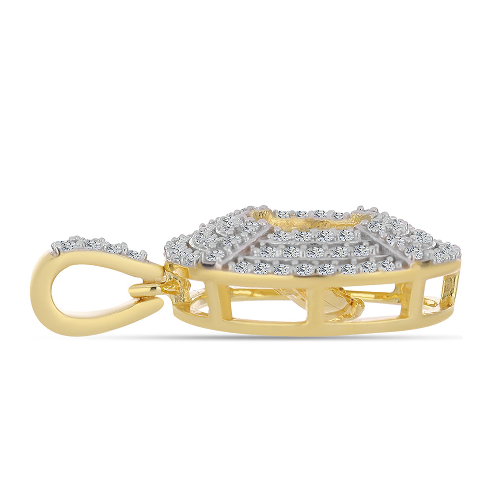 Zawieszka srebrna pozłacana z koniakowym diamentem i białym topazem