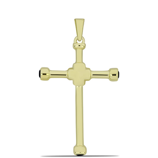 Zawieszka srebrna pozłacana z czarnym onyksem