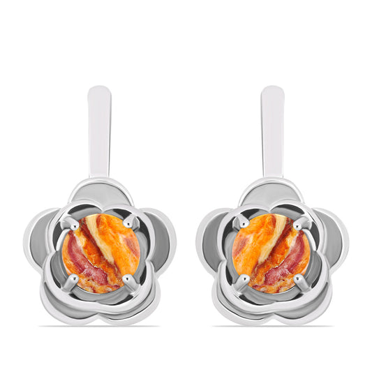 Kolczyki ze srebra próbe 925 z muszlą lwia łapa