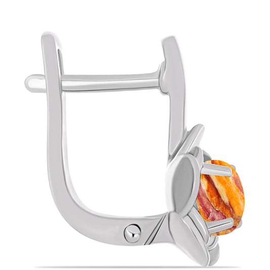 Kolczyki ze srebra próbe 925 z muszlą lwia łapa