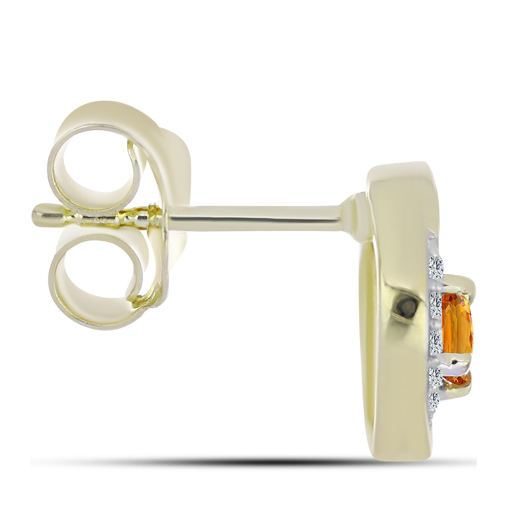 Kolczyki srebrne pozłacane z tęczowym szafirem i białym topazem