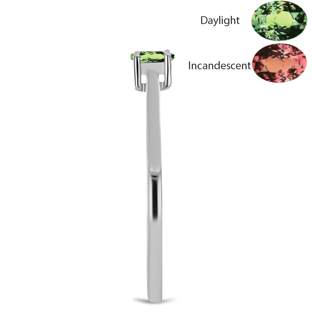 Pierścionek ze srebra próby 925 z naturalnym aleksandrytem