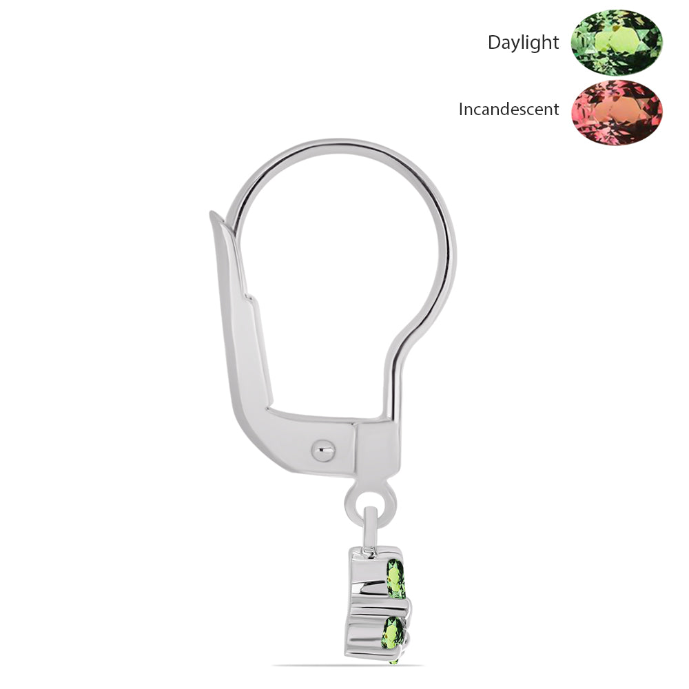 Kolczyki ze srebra próbe 925 z naturalnym aleksandrytem i białym topazem