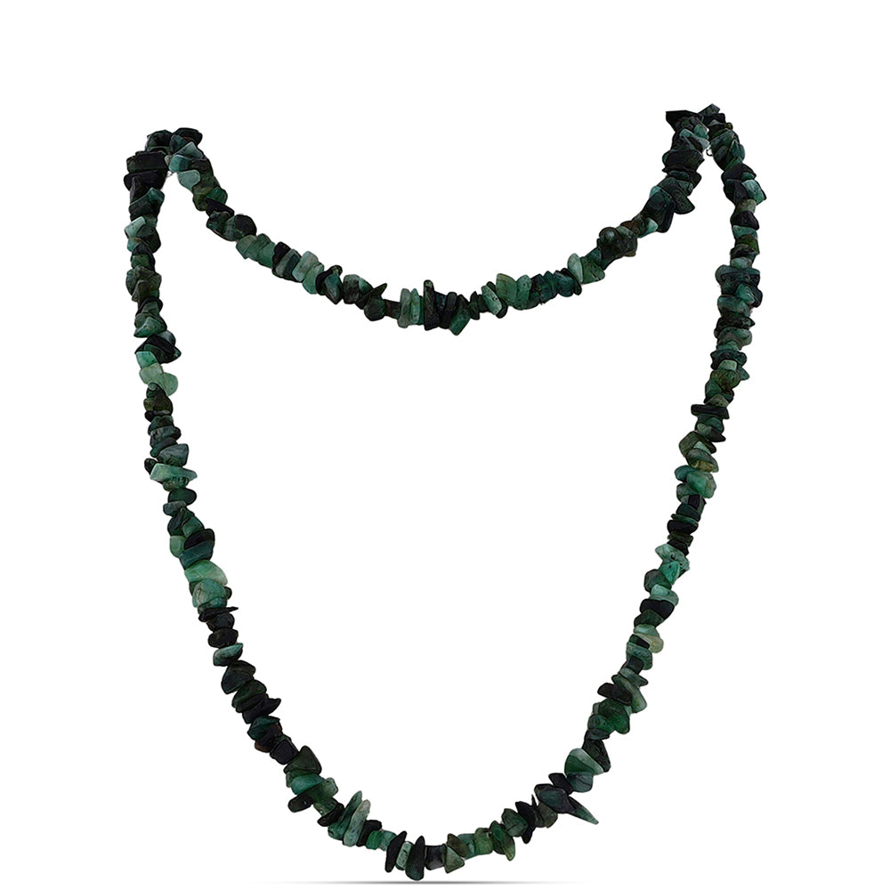 Zestaw bryłka z brazylijskim szmaragdem ( Naszyjnik+Bransoletka )