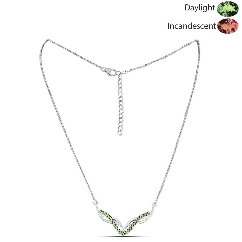 Naszyjnik ze srebra próby 925 z naturalnym aleksandrytem