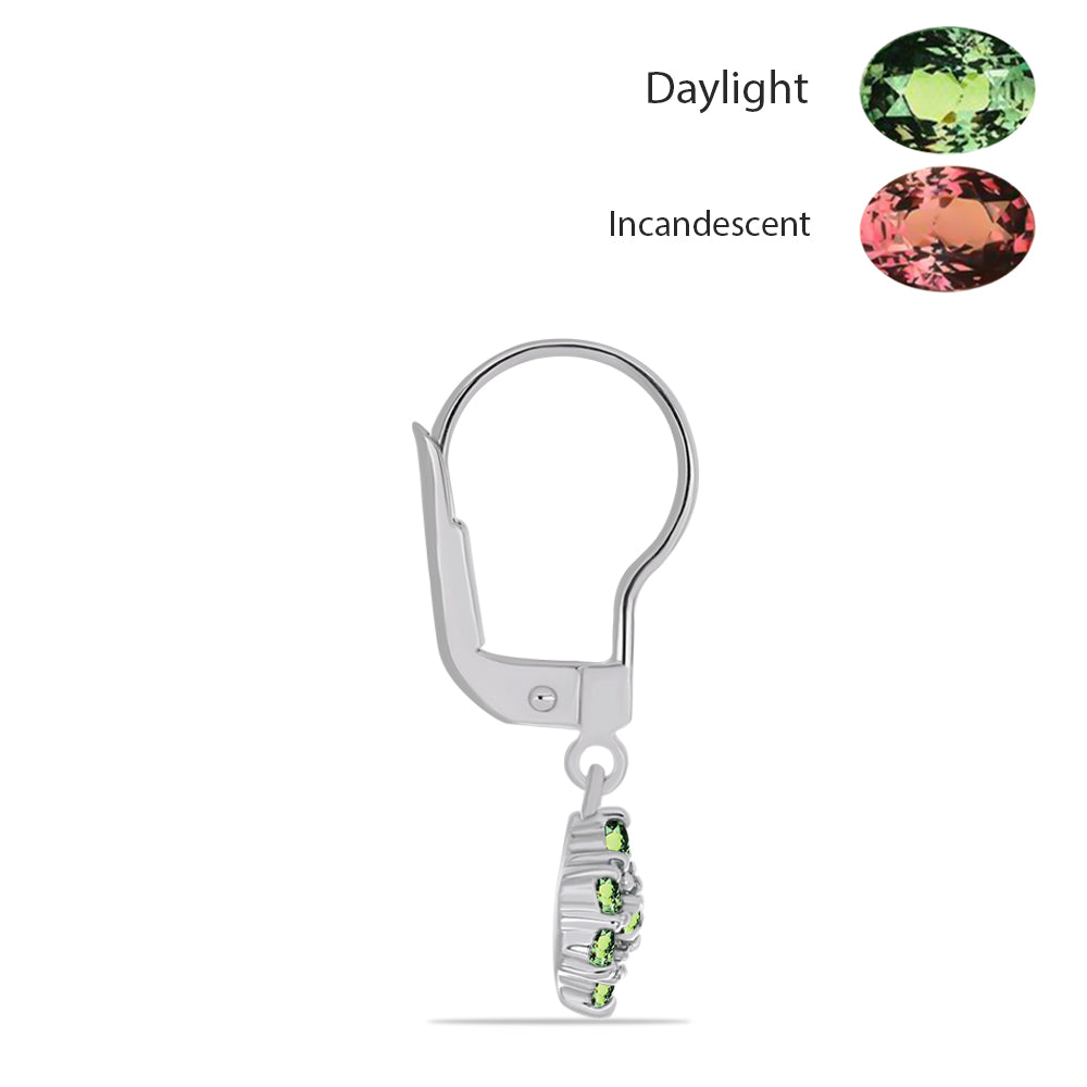 Kolczyki ze srebra próbe 925 z naturalnym aleksandrytem