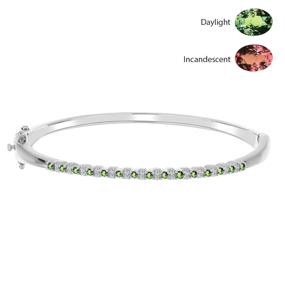 Bransoletka ze srebra próby 925 z naturalnym aleksandrytem i białym topazem