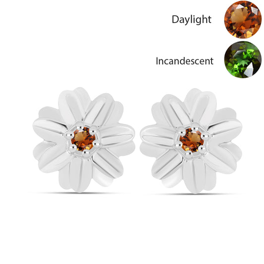Kolczyki ze srebra próbe 925 z certyfikowanym anatolijskim zultanitem hodowanym w laboratorium