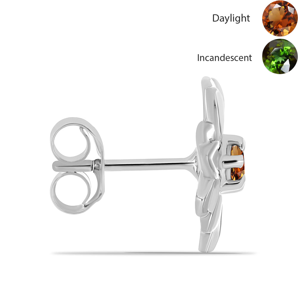 Kolczyki ze srebra próbe 925 z certyfikowanym anatolijskim zultanitem hodowanym w laboratorium