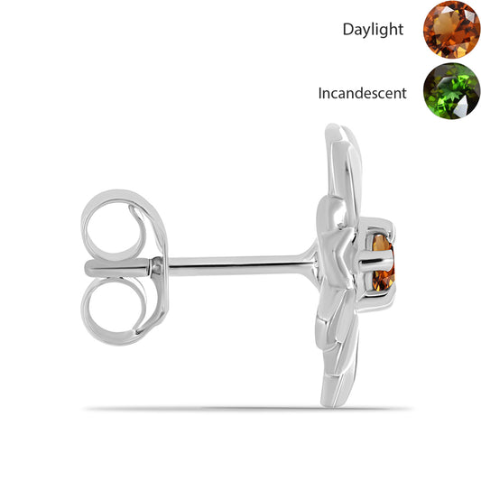 Kolczyki ze srebra próbe 925 z certyfikowanym anatolijskim zultanitem hodowanym w laboratorium