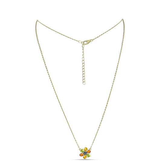 Naszyjnik srebrny pozłacany z tęczowym szafirem