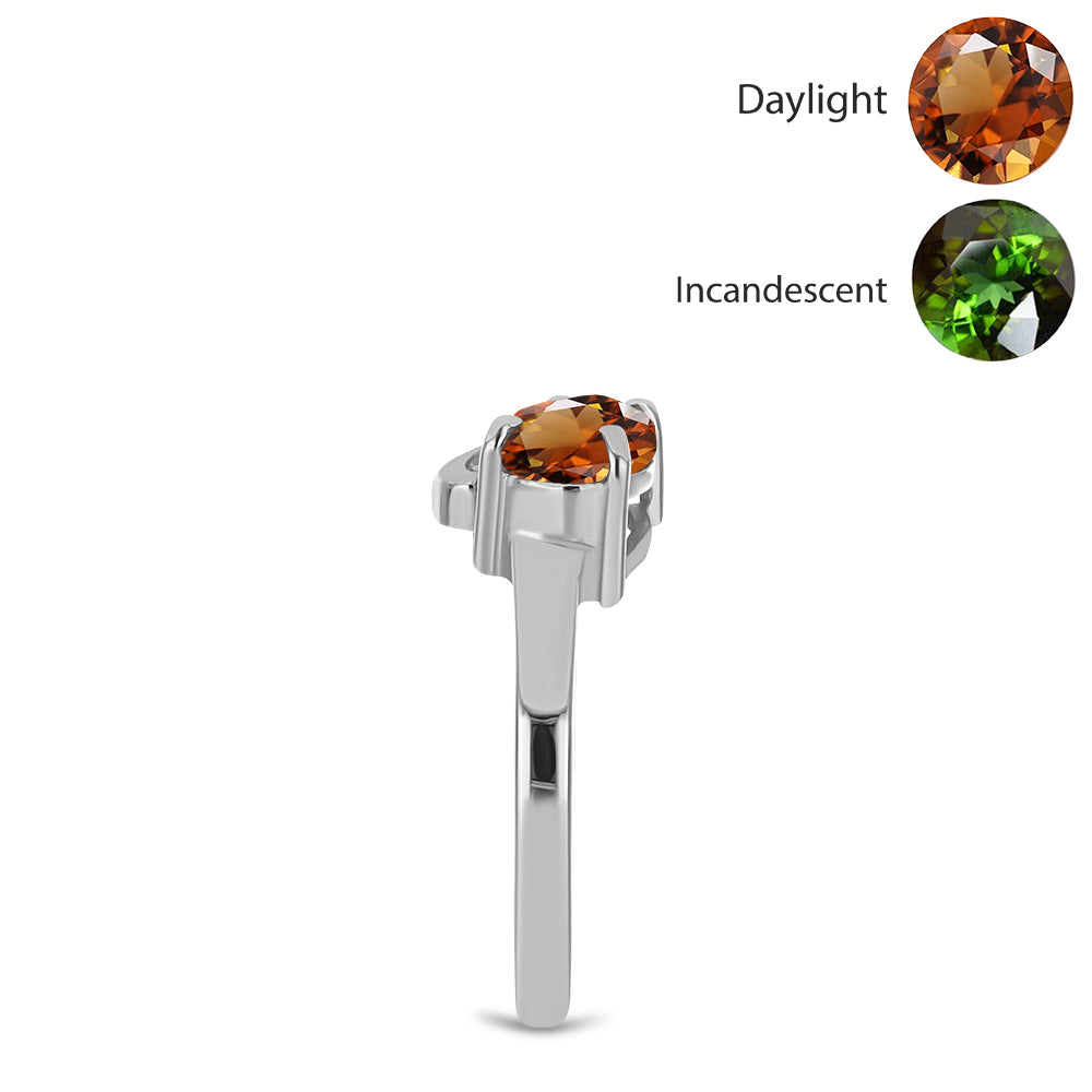 Pierścionek ze srebra próby 925 z certyfikowanym anatolijskim zultanitem hodowanym w laboratorium i białym topazem