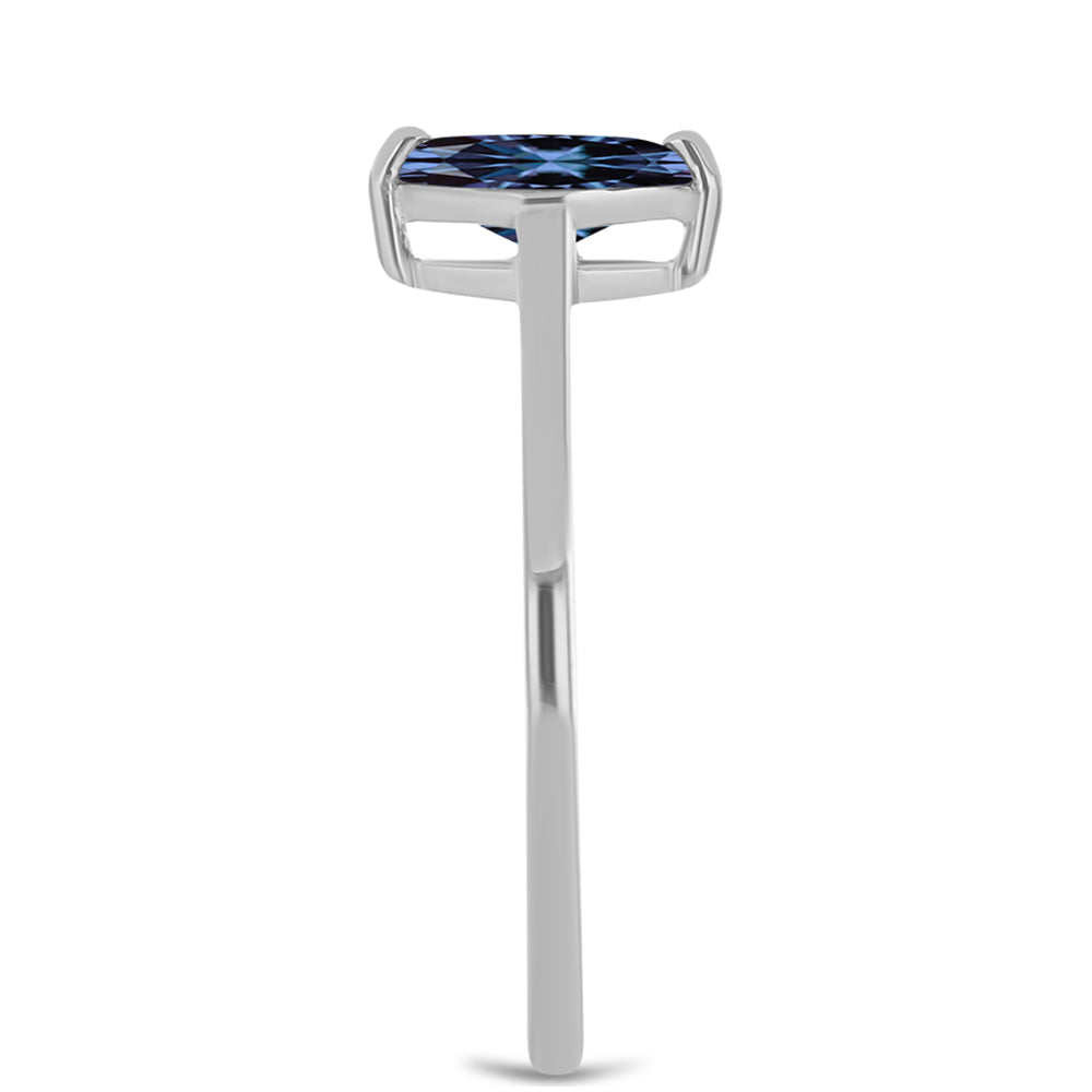 Pierścionek ze srebra próby 925 z "Purpurowym Imperialnym" mossanitem