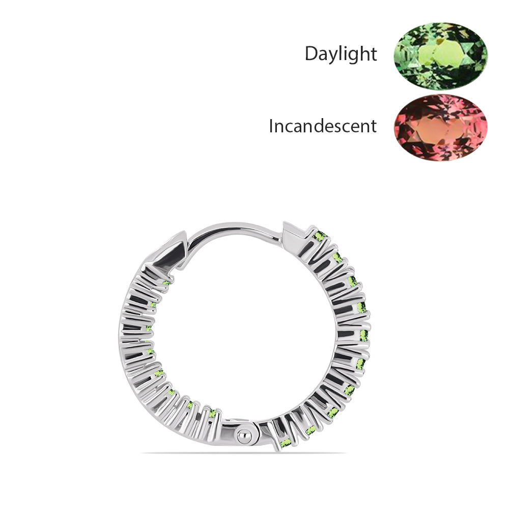 Kolczyki ze srebra próbe 925 z naturalnym aleksandrytem