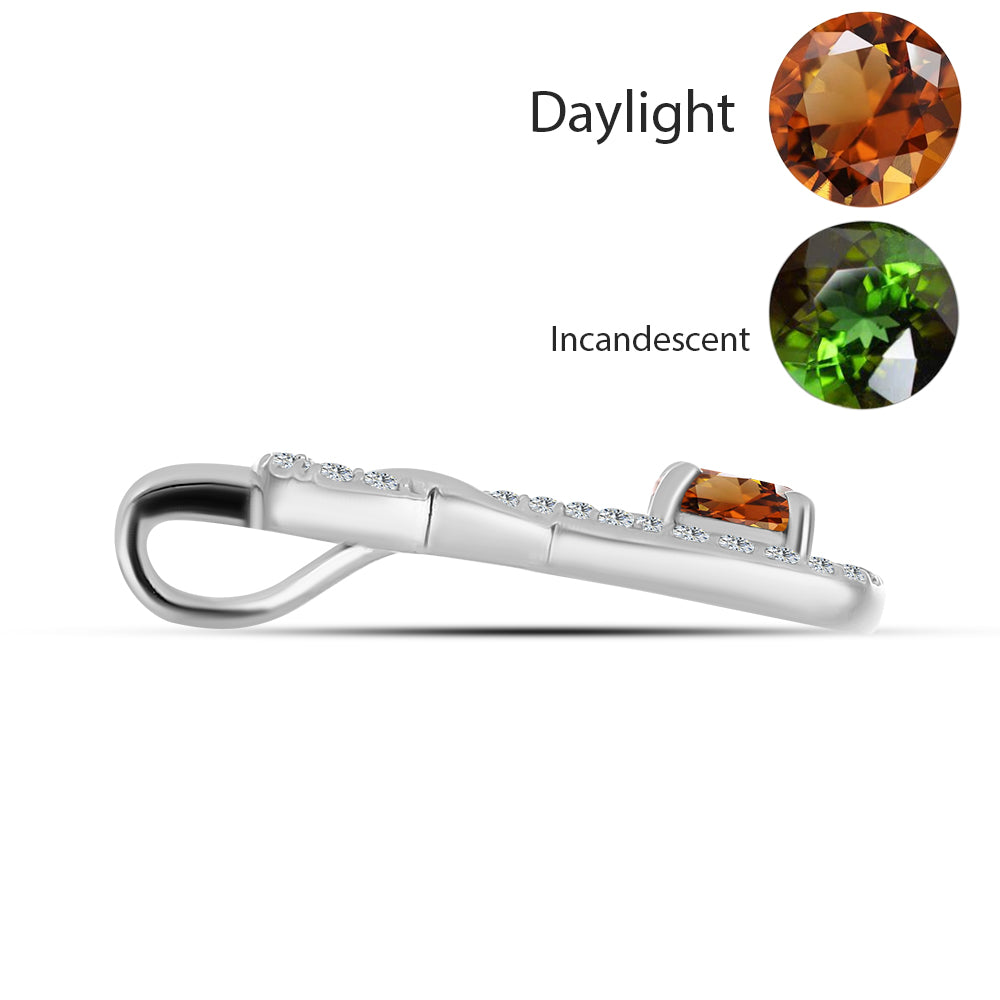 Zawieszka ze srebra próba 925 z certyfikowanym anatolijskim zultanitem hodowanym w laboratorium i białym topazem