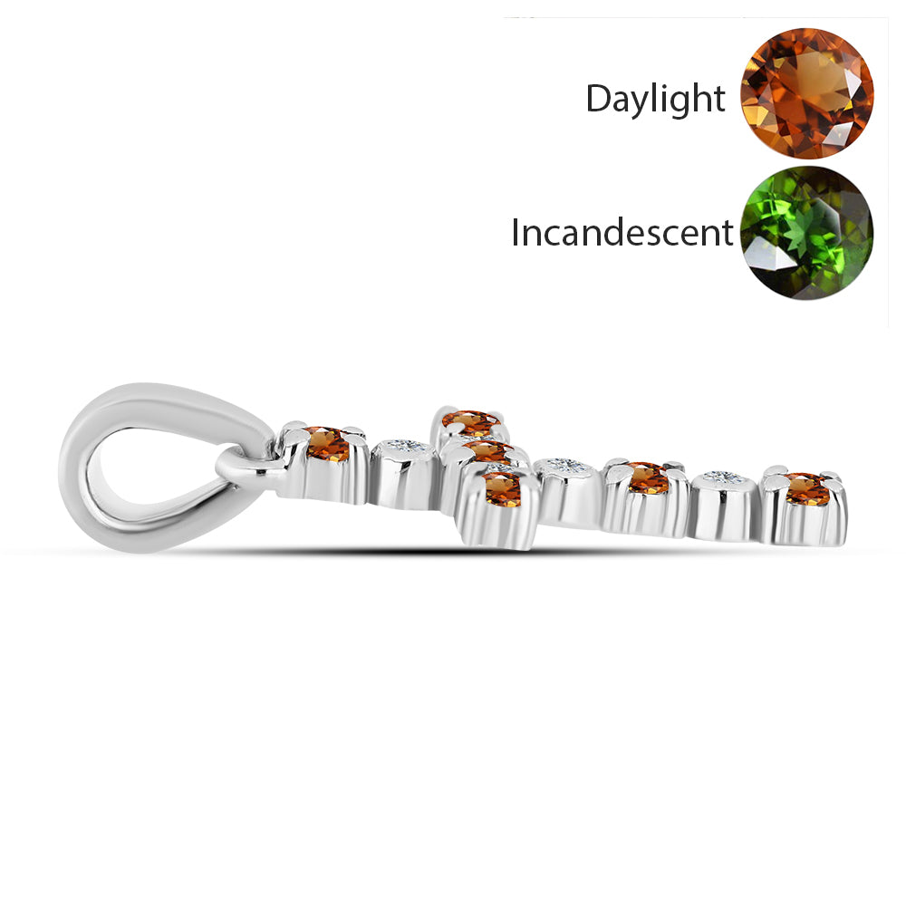 Zawieszka ze srebra próba 925 z certyfikowanym anatolijskim zultanitem hodowanym w laboratorium i białym topazem