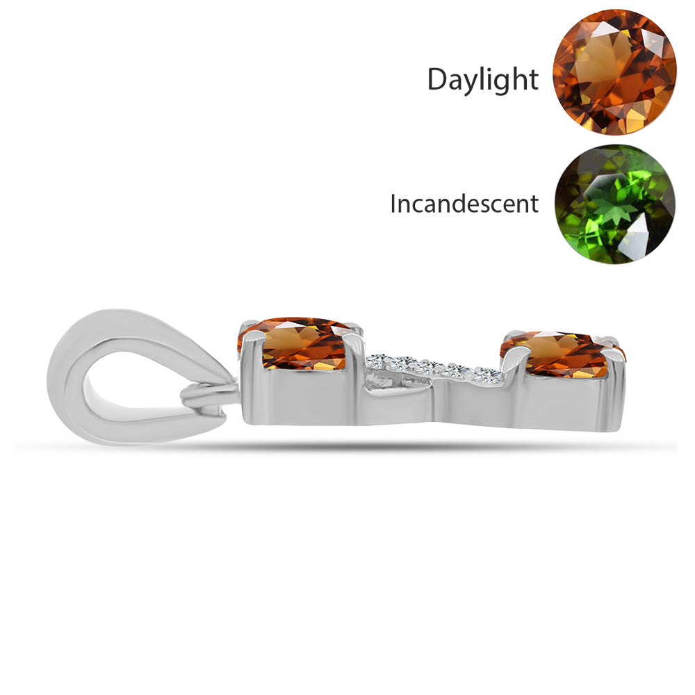 Zawieszka ze srebra próba 925 z certyfikowanym anatolijskim zultanitem hodowanym w laboratorium i białym topazem