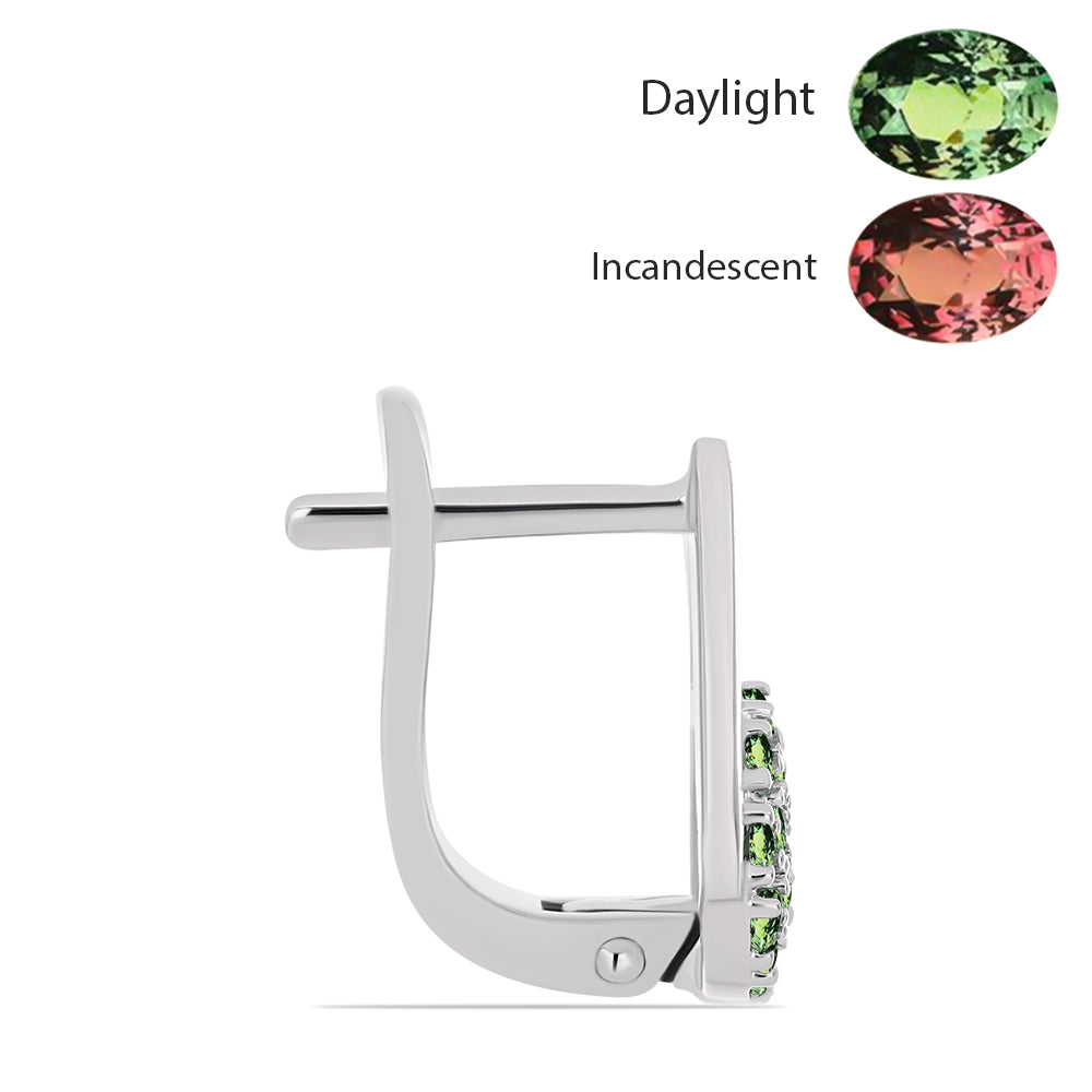 Kolczyki ze srebra próbe 925 z naturalnym aleksandrytem