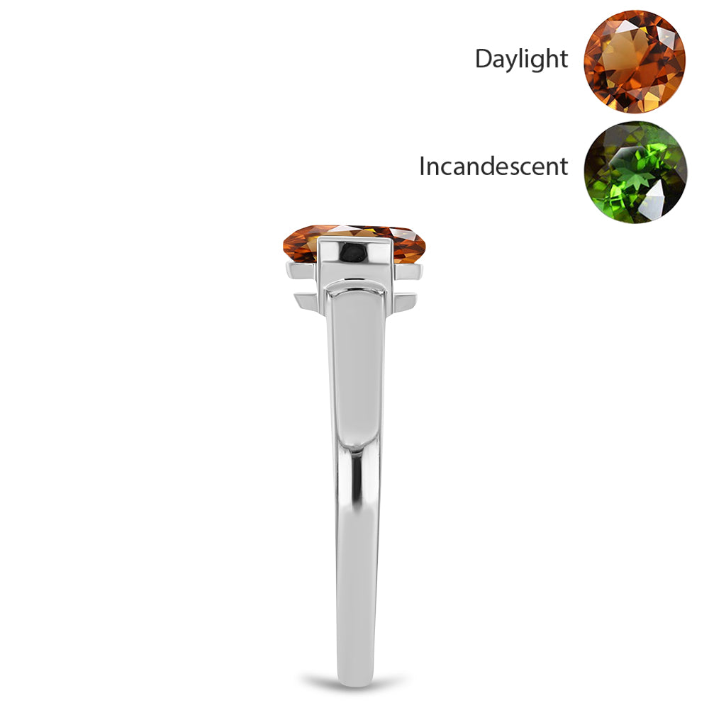 Pierścionek ze srebra próby 925 z certyfikowanym anatolijskim zultanitem hodowanym w laboratorium