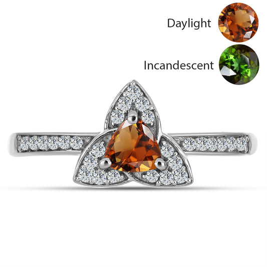 Pierścionek ze srebra próby 925 z certyfikowanym anatolijskim zultanitem hodowanym w laboratorium i białym topazem